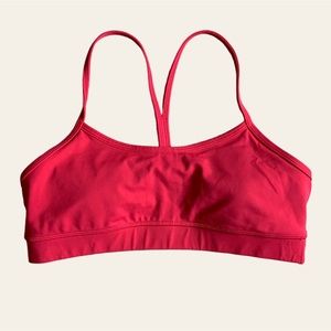 Lululemon Flow Y Bra IV Mesh Racerback Sports Bra Size 8 Neon Pink Fitness